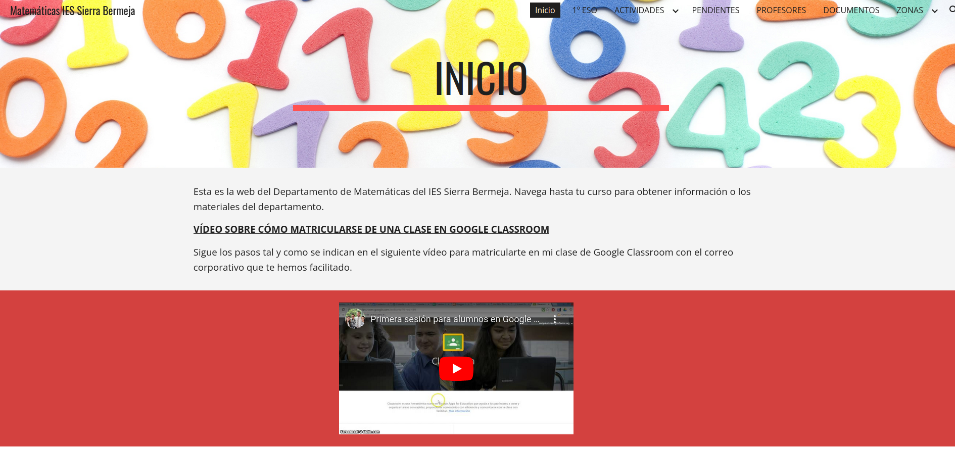 Imagen Página Web Matemáticas